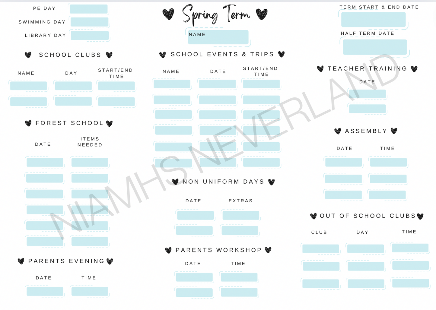 School Term Planner