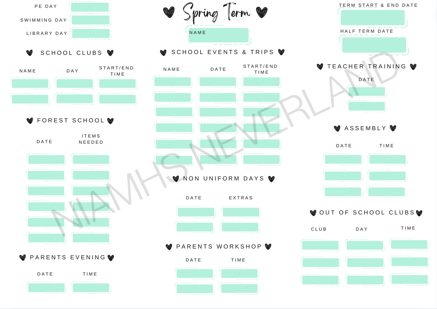 School Term Planner